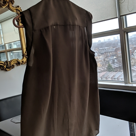 French Connection Moss Green Blouse with front tie - Picture 4 of 4